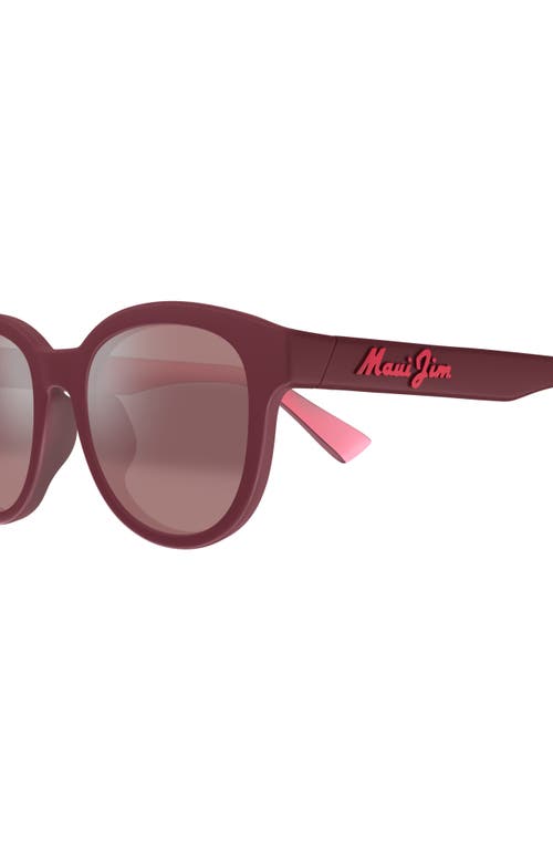 Maui Jim Ihupani Af 53mm Polarizedplus2® Round Sunglasses In Red/maui Rose