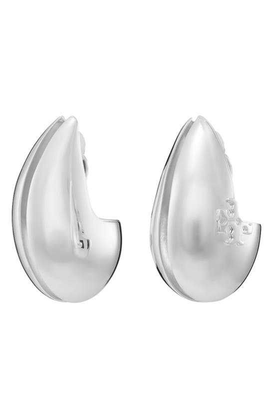 Tory Burch Wave Clip-on Earrings In Metallic