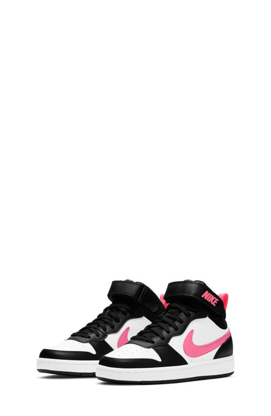 Nike Court Borough Mid 2 Basketball Shoe In Black/ Sunset Pulse/ White