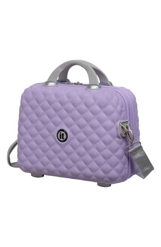 Shop It Luggage Glitzy Matte Hardside Vanity Shoulder Bag In Pastel Lilac