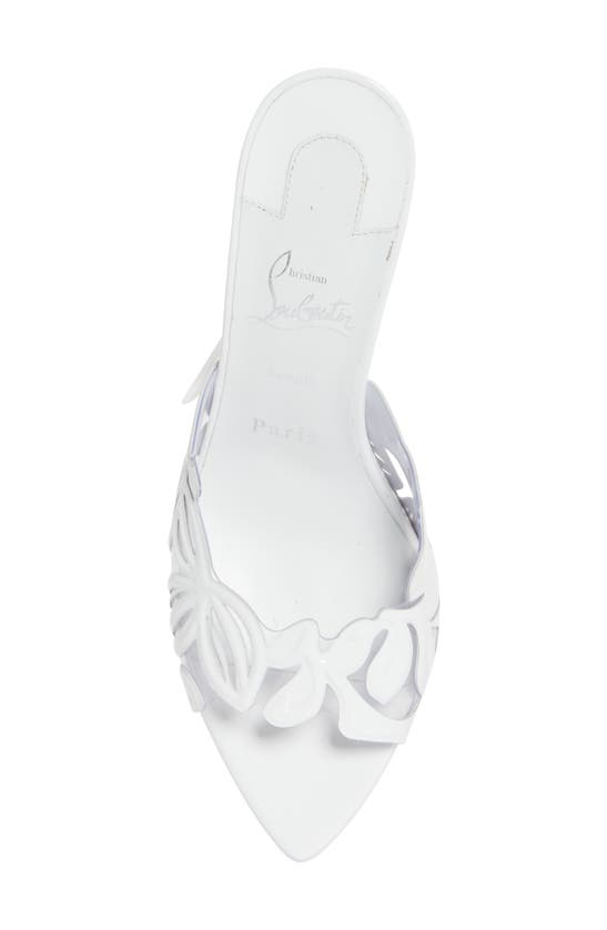 Shop Christian Louboutin Apostropha Slide Sandal In White