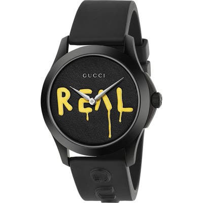 Gucci Real Rubber Strap Watch,