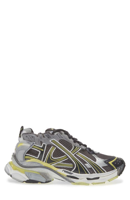 Shop Balenciaga Runner Sneaker In Dark Grey/yellow/white