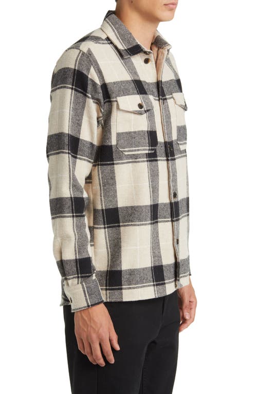 Shop Les Deux Lennon Check Cotton Blend Shirt Jacket In Dusty Teak/black