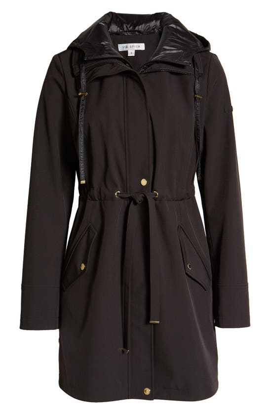 VIA SPIGA WATER REPELLENT COAT WITH QUILTED HOODED LINER