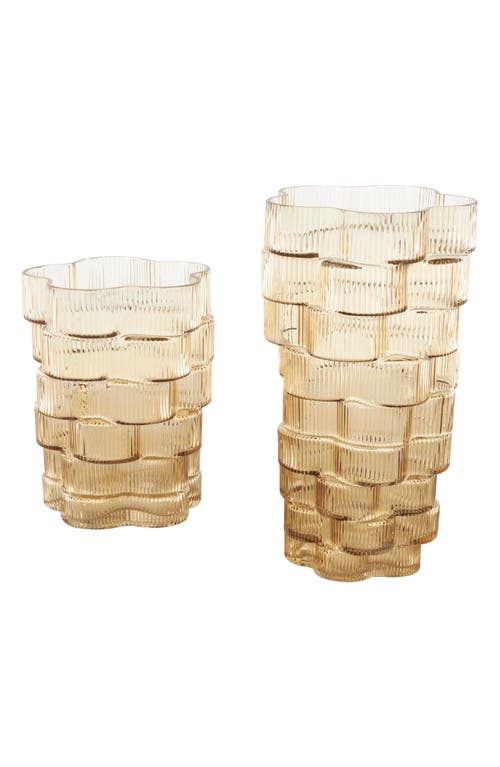 Ginger Birch Studio Set Of 2 Glass Vases In Brown