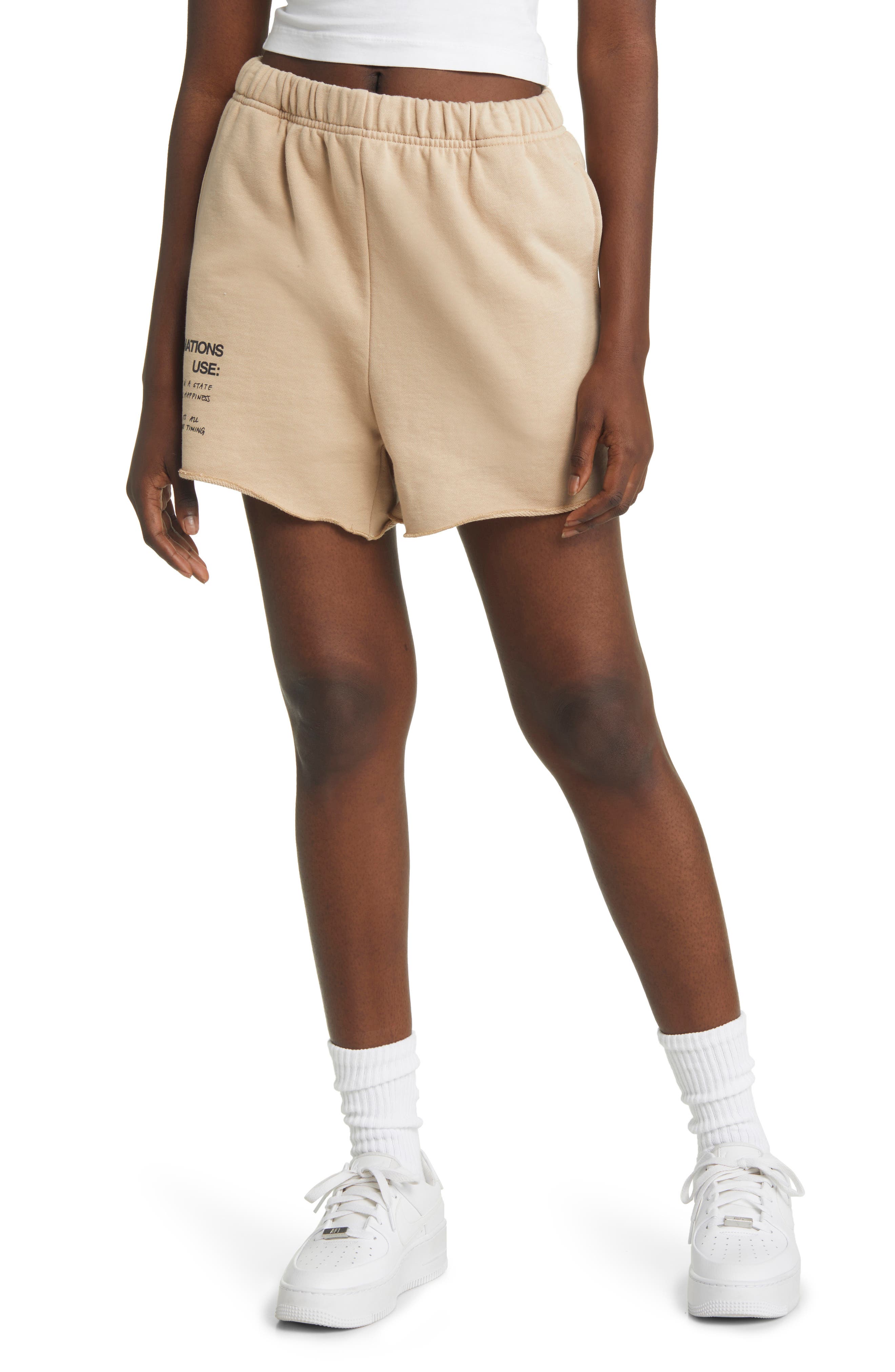 raw hem sweat shorts womens