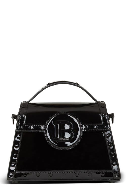Balmain B-Buzz Dynasty Patent Leather Top Handle Bag in 0Pa Black at Nordstrom