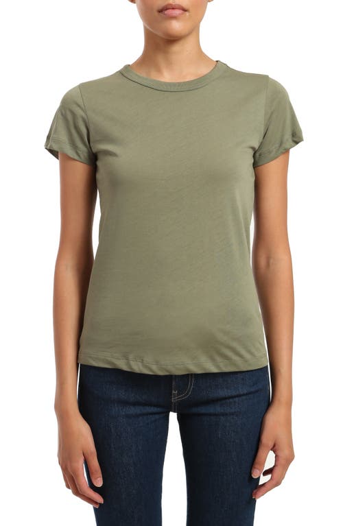 Slim Fit Cotton Slub T-Shirt in Deep Lichen Green