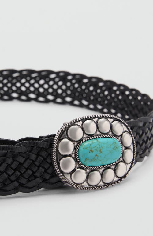 Shop Mango Basketweave Belt In Black