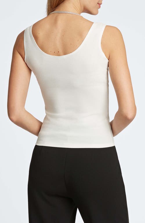 Foxcroft Georgia Crepe Knit Tank In Ecru