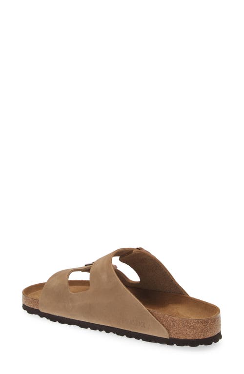 Shop Birkenstock Arizona Soft Slide Sandal In Tobacco Oiled Leather