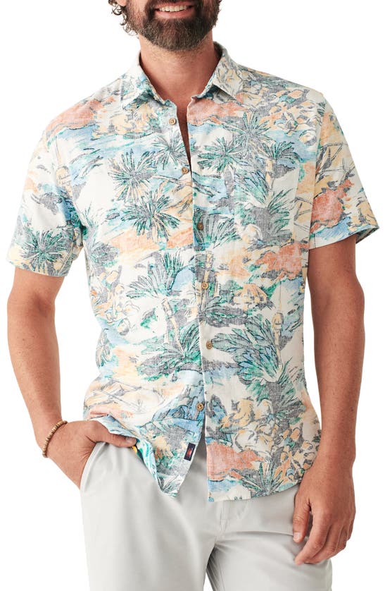 Faherty Breeze Floral Stretch Short Sleeve Button-up Shirt In Coastal Brights