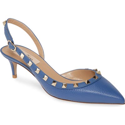 Valentino Garavani Rockstud Slingback Pump, Blue