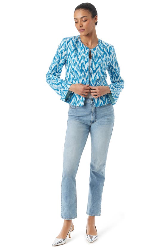SAM EDELMAN SAM EDELMAN DIXIE CHEVRON PRINT LINEN BLEND JACKET