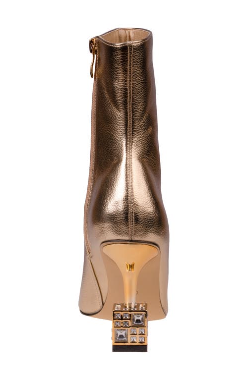 Lady Couture Crown Pointed Toe Bootie In Gold
