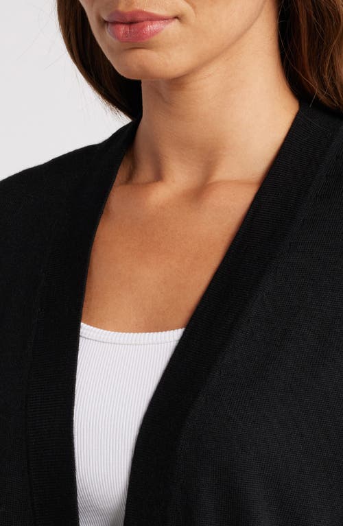 Caslonr Caslon(r) Everyday Open Front Cardigan In Black