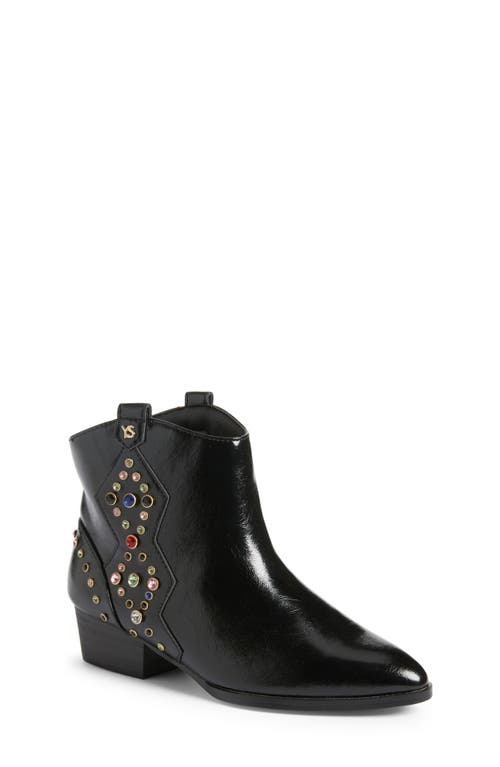 Yosi Samra Kids' Miss Dallas Gem Western Boot in Black 