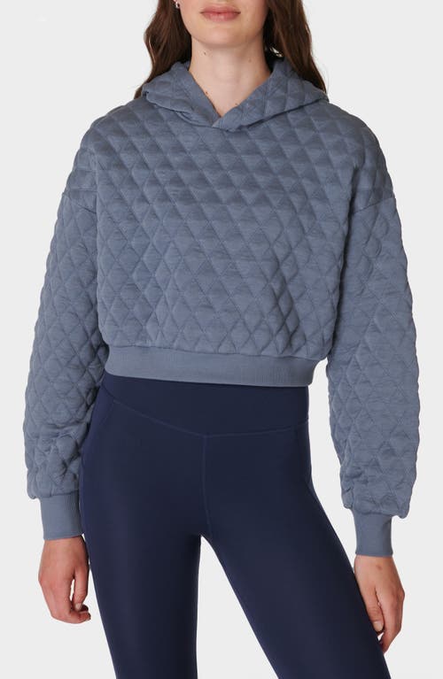 Shop Sweaty Betty Sandwash Quilted Hoodie In Endless Blue