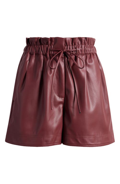 TOPSHOP TOPSHOP PAPERBAG WAIST DRAWSTRING FAUX LEATHER SHORTS 