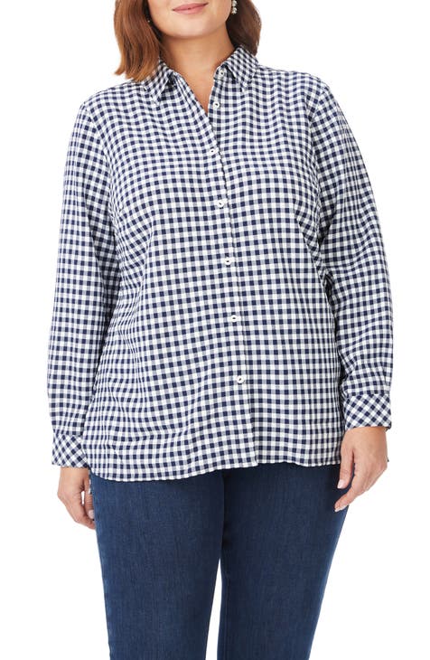 Harris Gingham Button-Up Shirt (Plus Size)