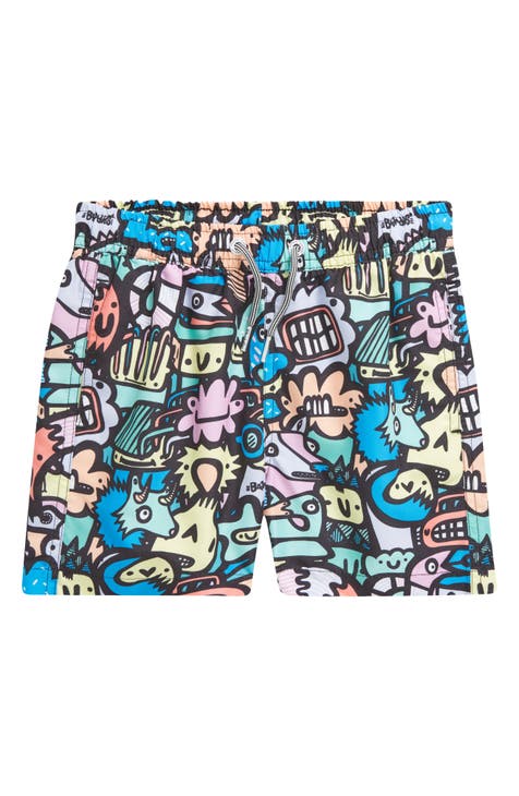 Rick And Morty Red & Blue Swirl Boxer Briefs
