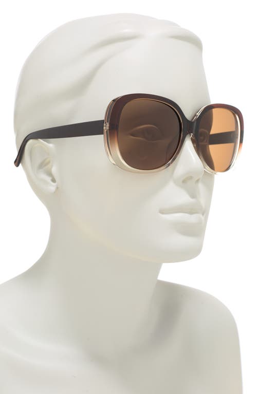 Cole Haan 58mm Polarized Round Sunglasses In Brown Gradient