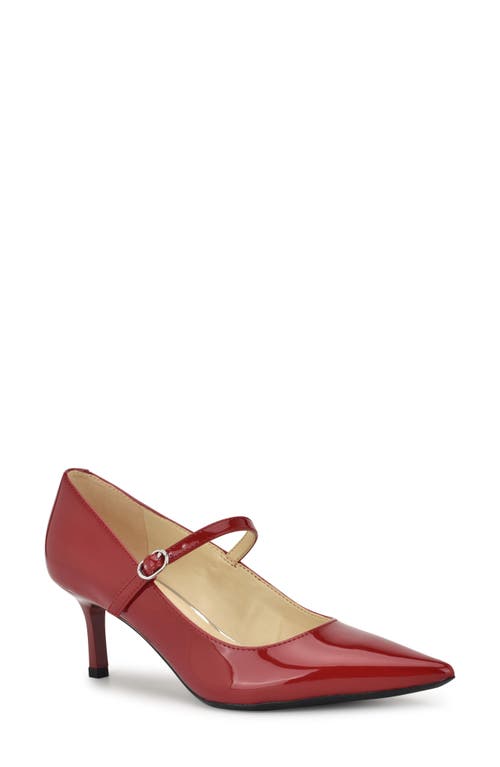 Shop Nine West Hadey Pointed Toe Mary Jane Pump In Medium Red