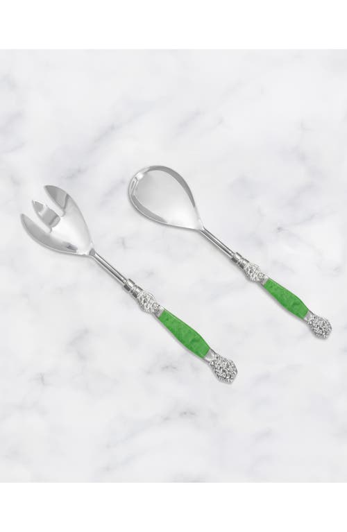 Tiramisu Vibrant Verde Stainless Steel Salad Servers In Green