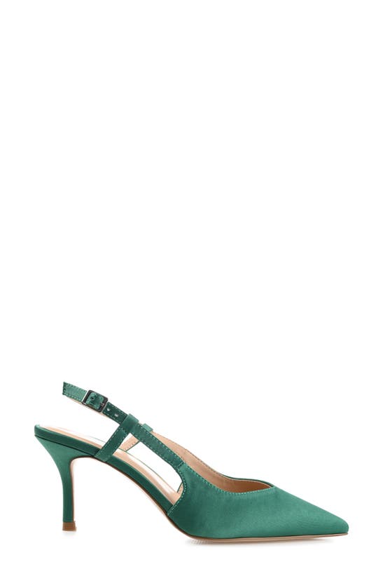 Journee Collection Knightly Pointed Toe Slingback Pump In Green