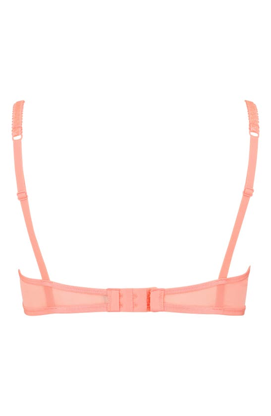 Shop Love, Vera Floral Embrodiered Underwire Demi Bra In Coral