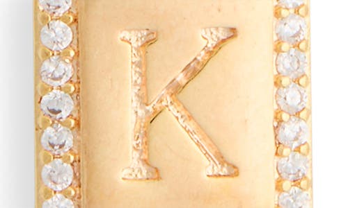 Leith Initial Pendant Necklace In K- Clear- Gold