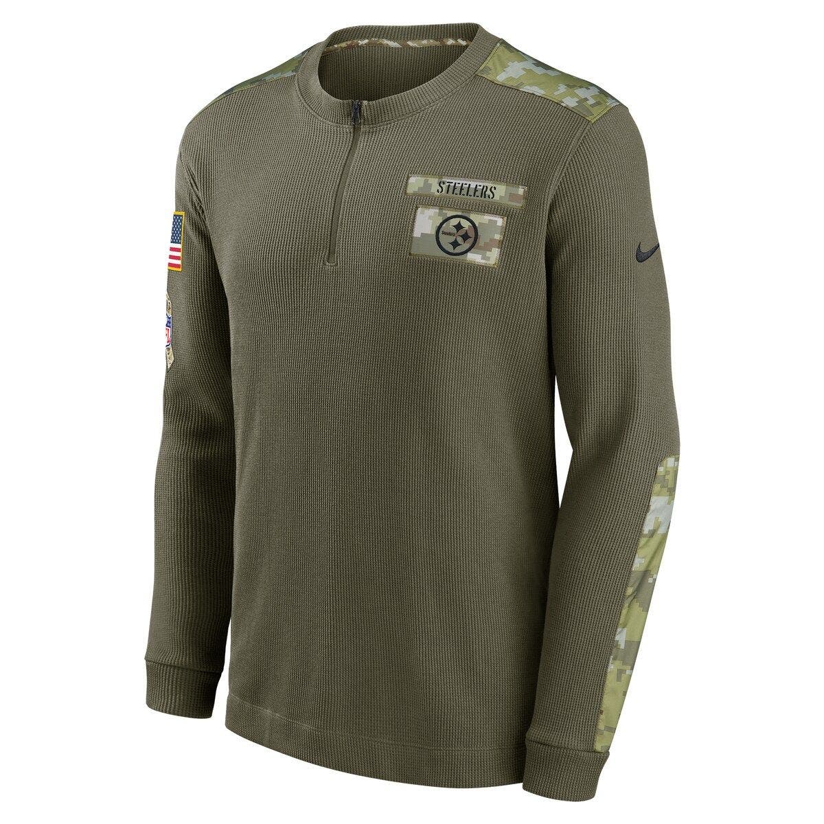 Nike Men's Nike Olive Pittsburgh Steelers 2021 Salute To Service Henley ...