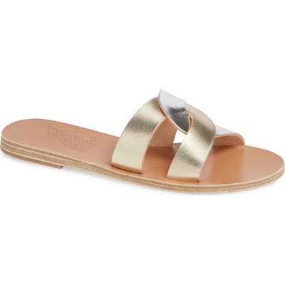 Ancient Greek Sandals Desmos Slide Sandal, Metallic