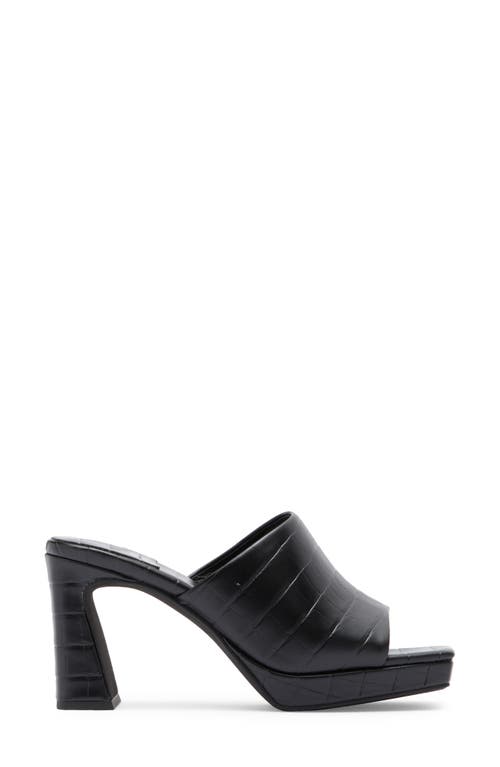 Jeffrey Campbell Caviar Platform Slide Sandal In Black Croco