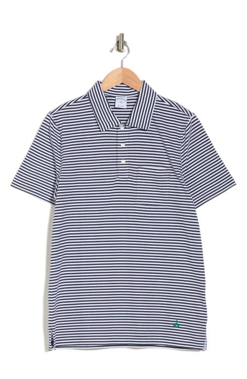 Shop Brooks Brothers Feeder Stripe Polo In Navy/white