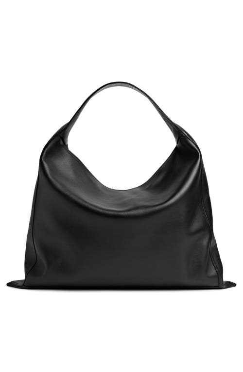 Bottega Veneta Large Leather Hop Shoulder Bag In Black