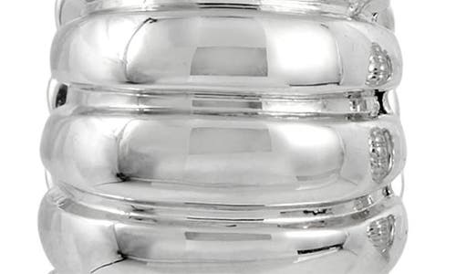 Savvy Cie Jewels Textured Snail Huggie Hoop Earrings In White