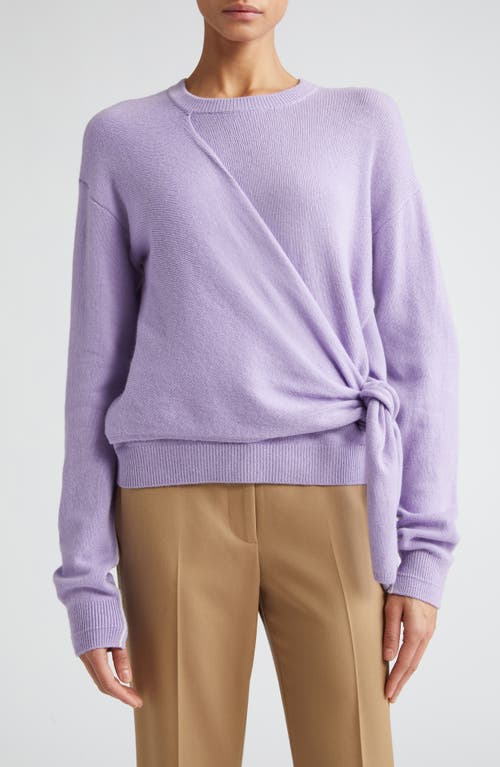 Maria McManus Knot Organic Cotton & Recycled Cashmere Crewneck Sweater in Lilac at Nordstrom, Size Large