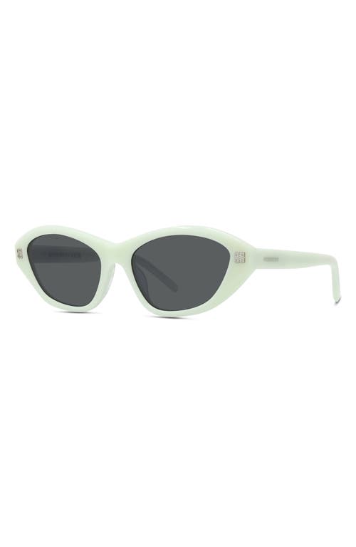 Shop Givenchy Gv Day 55mm Cat Eye Sunglasses In Shiny Light Green/mirror