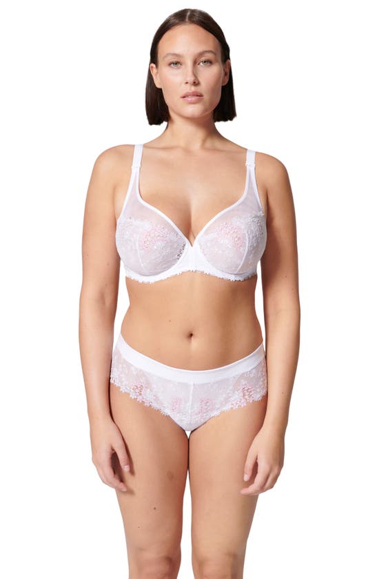 Simone Perele Wish Lace Boyshorts In Cristal White