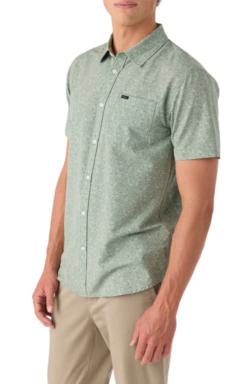 Shop O'neill Trvlr Traverse Floral Print Upf 50+ Button-up Shirt In Deep Lichen Green