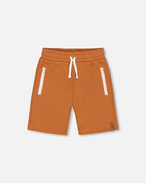 Deux Par Deux Boy's French Terry Short With Zipper Pockets Spicy Brown at Nordstrom