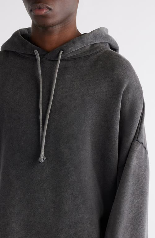 Acne Studios Logo Patch Cotton Hoodie In Faded Black