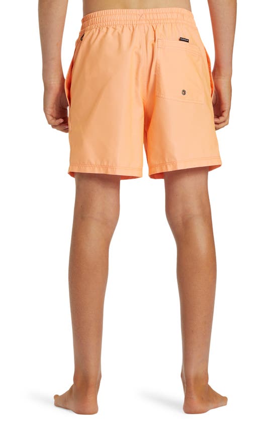 Shop Quiksilver Everyday Solid Volley 14 Swim Trunks In Papaya Punch