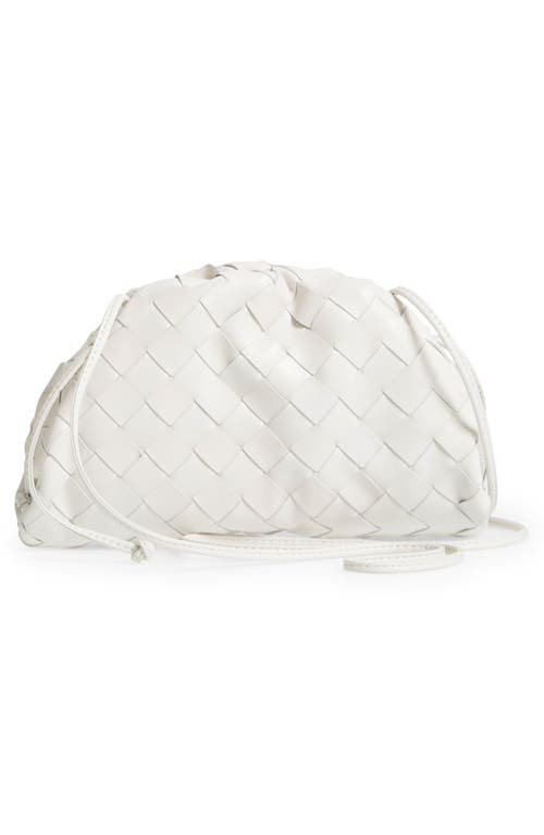 Shop Bottega Veneta Small The Pouch Leather Clutch In Chalk-gold