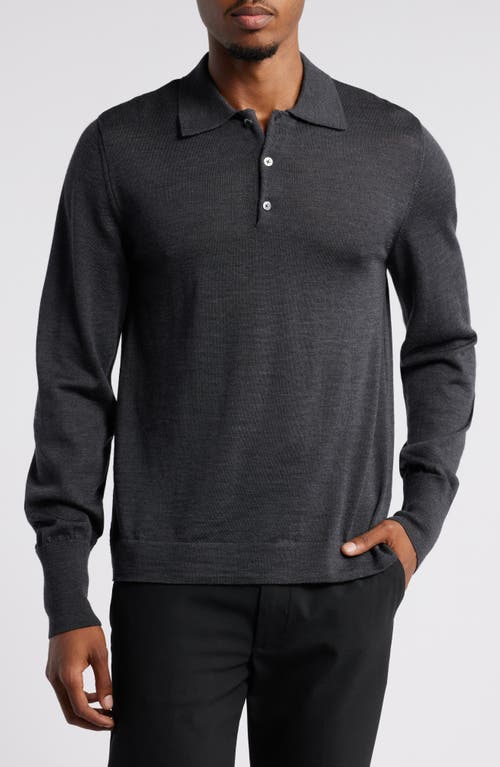 OFFICINE GENERALE OFFICINE GÉNÉRALE BRUTUS LONG SLEEVE MERINO WOOL POLO SWEATER 