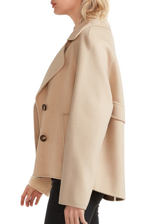 Belle & Bloom I'm Yours Wool Blend Peacoat In Pale Oat