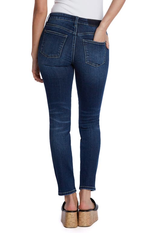 Hint Of Blu Mid Rise Skinny Jeans In Rocked Indigo