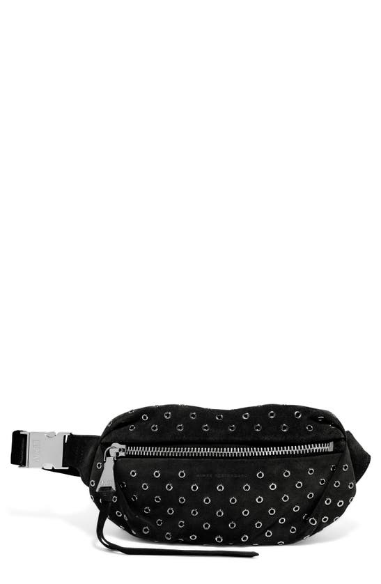 Aimee Kestenberg Milan Embellished Leather Belt Bag In Black Eyelets